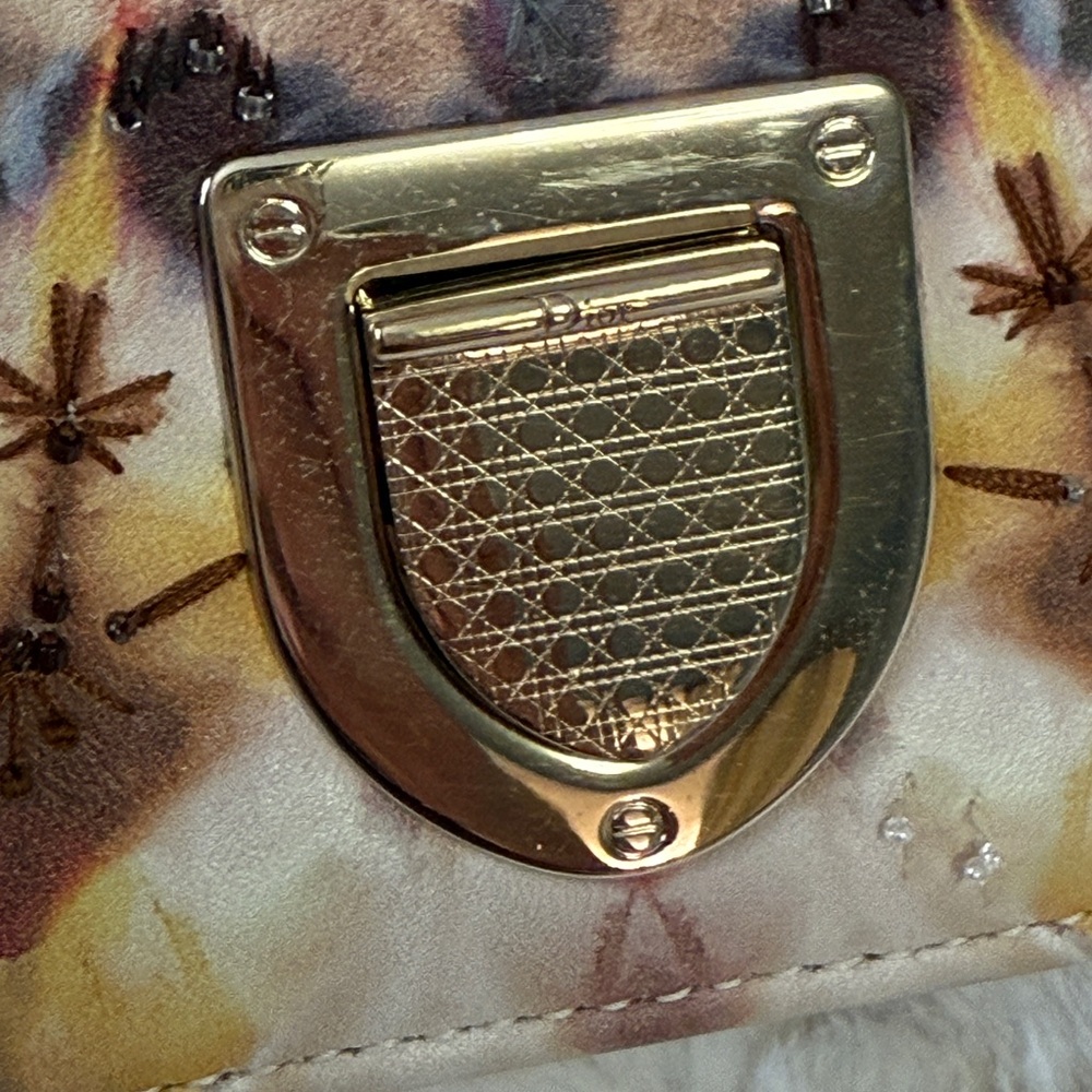 Dior Cream and Brown Crossbody Bag with Gold Chain - Picture 15 of 16